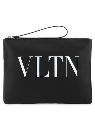 VLTN Logo Clutch Bag Black - VALENTINO - BALAAN 1