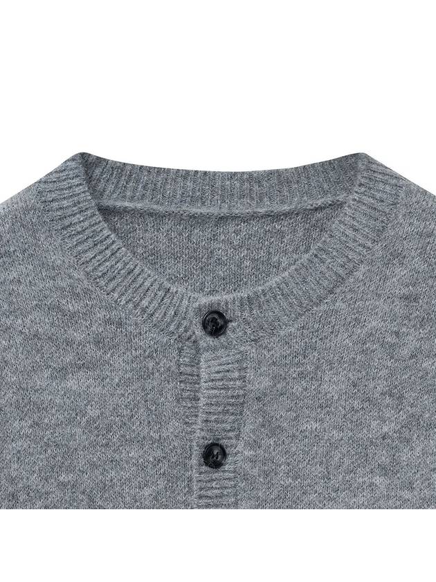 Alpaca Merino Daddy Cardigan Gray - NOIRER - BALAAN 5