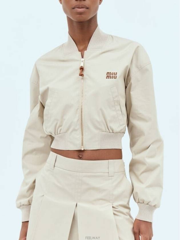 Panama cotton blouson jacket limestone - MIU MIU - BALAAN 2