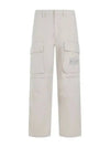 Loose Fit Cargo Cotton Canvas Straight Pants Beige - STONE ISLAND - BALAAN 2