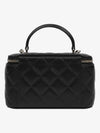 Gold Hardware Chain Lambskin Cosmetic Cross Bag Black - CHANEL - BALAAN 3