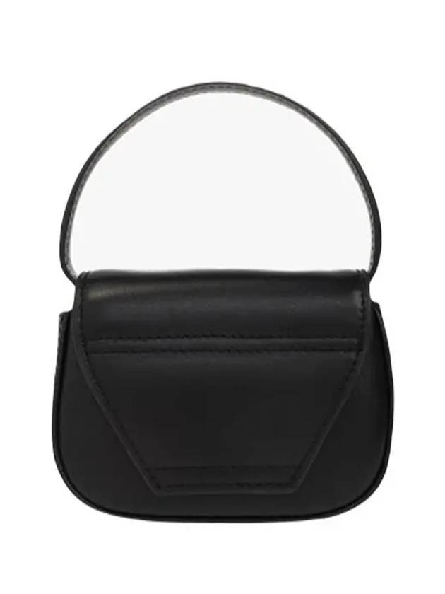 1DR Round Logo Leather Mini Shoulder Bag Black - DIESEL - BALAAN 3