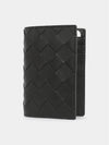 Intrecciato Flap Card Case Black - BOTTEGA VENETA - BALAAN 3