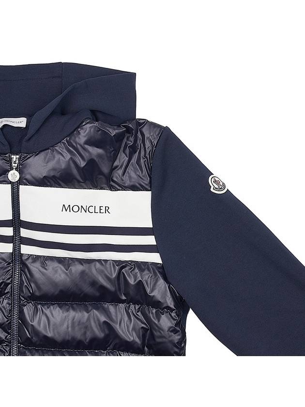 Logo Cotton Zip Up Hoodie Navy - MONCLER - BALAAN 5