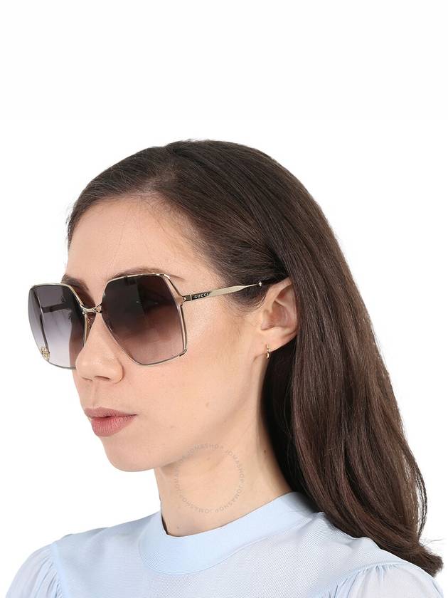 Eyewear Double G Oversized Frame Sunglasses Black - GUCCI - BALAAN 3