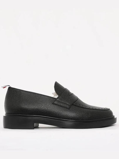 Pebble Grain Rubber Sole Penny Loafer Black - THOM BROWNE - BALAAN 2