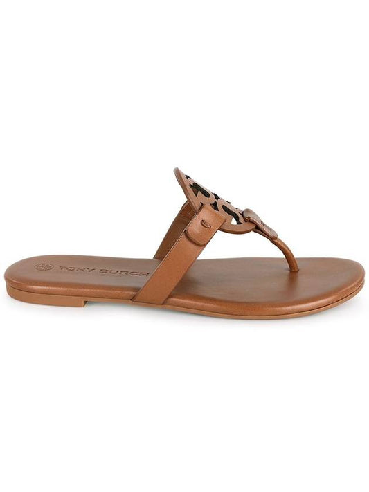 Miller Soft Leather Flip Flops Brown - TORY BURCH - BALAAN 2