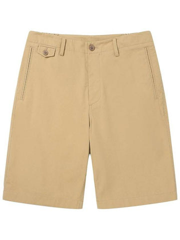 24SS Men's Cotton NoTuck Shorts Beige SWDQEMPA01BI - SOLEW - BALAAN 1