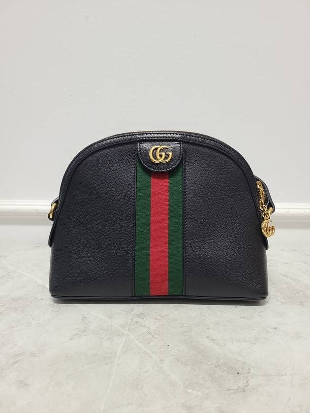 Black Leather Ophidia GG Three Stripes Web Small Shoulder Bag - GUCCI - BALAAN 1