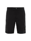 Men's Waffen Logo Cargo Bermuda Shorts Black - STONE ISLAND - BALAAN 2