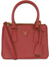 Galleria Saffiano Leather Micro Tote Bag Red - PRADA - BALAAN 2