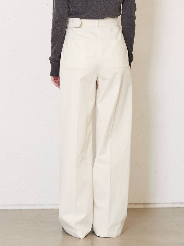 Cotton Belted Wide Pants Ivory - JUN BY JUN K - BALAAN 3