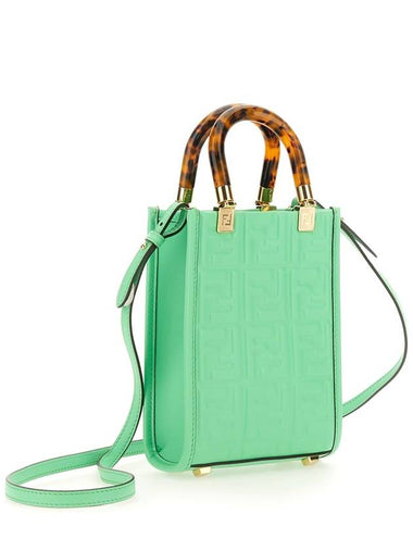 Sunshine FF Motif Small Leather Tote Bag Green - FENDI - BALAAN 1