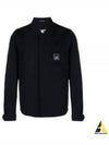 Metropolis Logo Patch Shirt Zip Up Jacket Navy - CP COMPANY - BALAAN 2