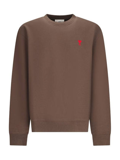 De Coeur Embossed Logo Crewneck Sweatshirt Brown - AMI - BALAAN 2