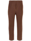 Pleated Straight Pants Brown - ISSEY MIYAKE - BALAAN 2