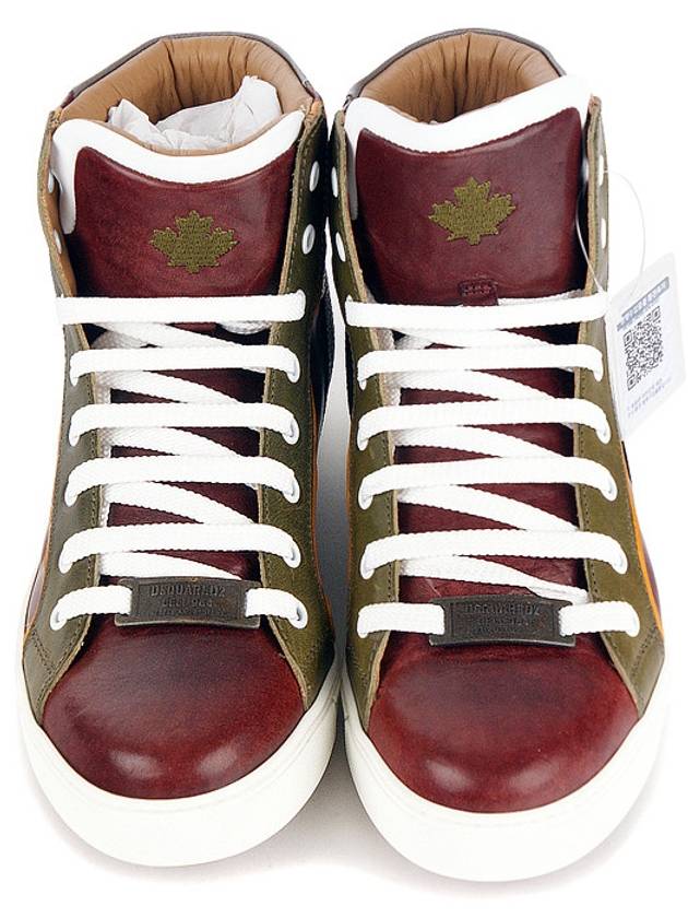 Dsquared SN423 V291 M078 Leather leather high top Wine - DSQUARED2 - BALAAN 4