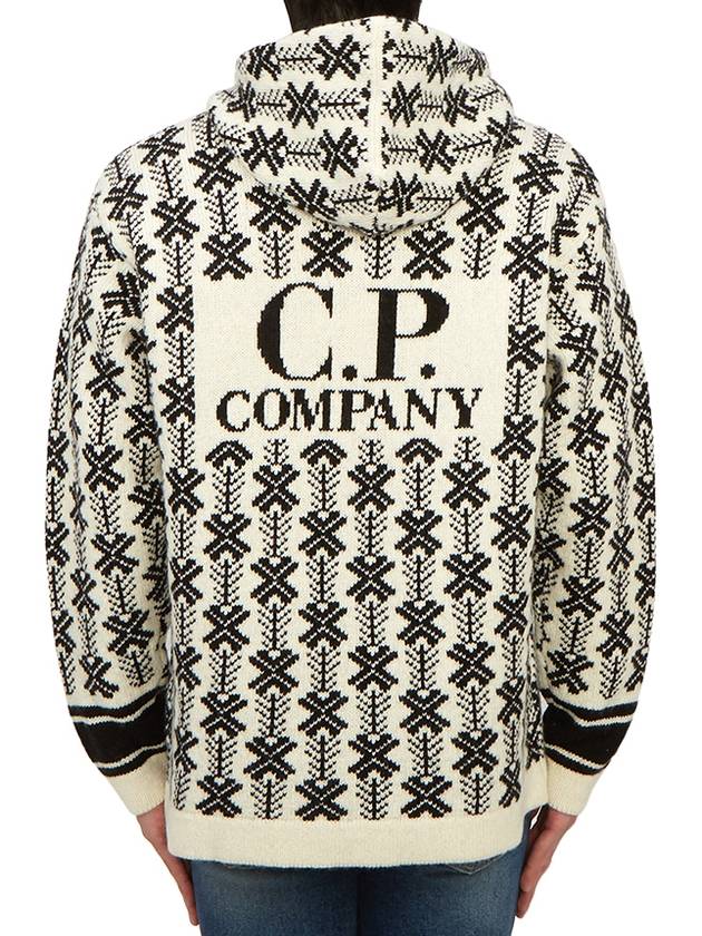 Logo Intarsia Jacquard Hoodie White - CP COMPANY - BALAAN 3