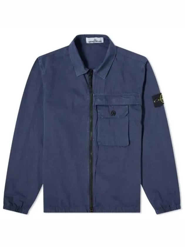 Men's Wappen Pocket Zip-Up Jacket Navy - STONE ISLAND - BALAAN 5