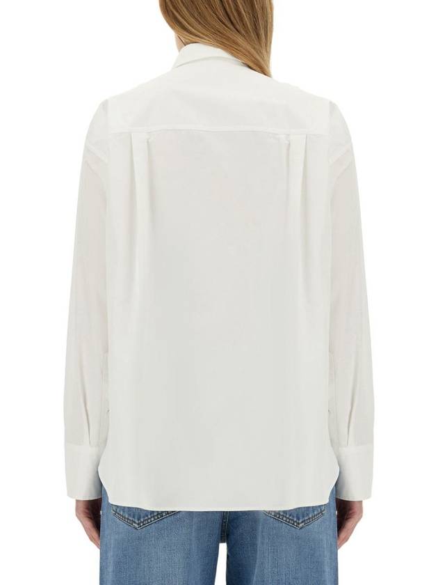 Women's Floral Cut-Out Long Sleeve Shirt White - VALENTINO - BALAAN 4