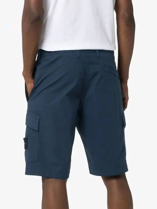 Men's Wappen Patch Bermuda Cargo Shorts Navy - STONE ISLAND - BALAAN 4