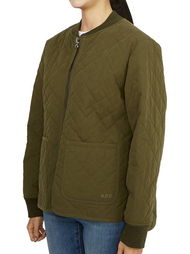 Elea Quilting Zip-Up Jacket Khaki - A.P.C. - BALAAN 6