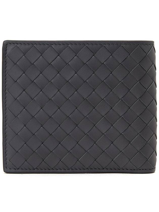 Intrecciato Weaving Half Wallet Dark Grey - BOTTEGA VENETA - BALAAN 3