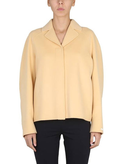 Sportmax V-Neck Short Single Coat Beige - MAX MARA - BALAAN 2