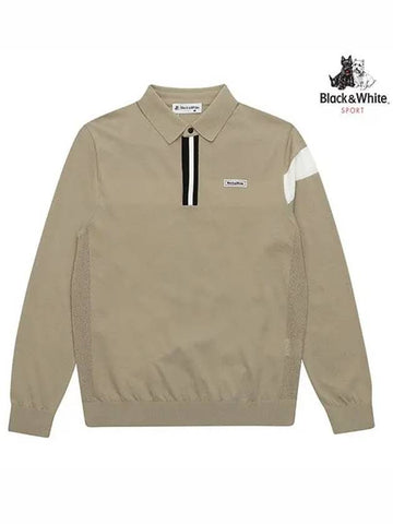 York color combination Yeri long sleeve t-shirt 2203GZKRBEIGE - BLACK&WHITE - BALAAN 1