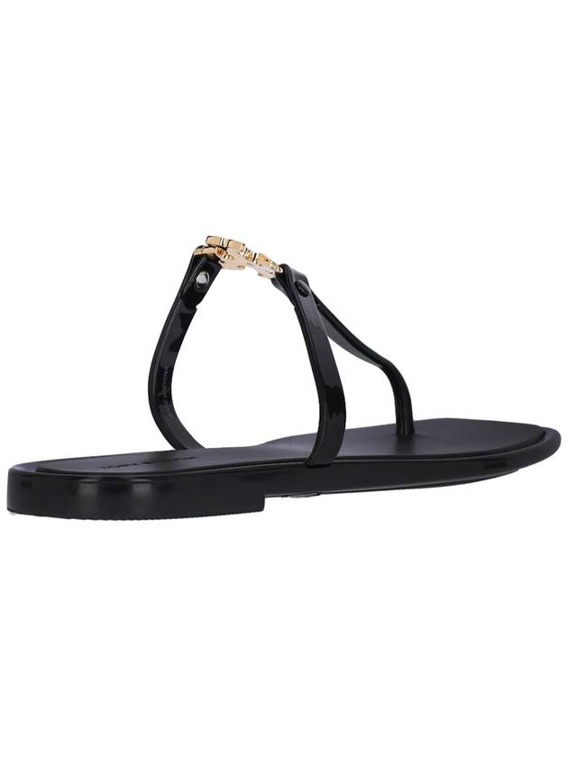 Roxanne Jelly Logo Flip Flops Black - TORY BURCH - BALAAN 5