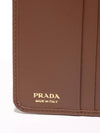 Triangle Logo Leather Half Wallet Cognac - PRADA - BALAAN 7