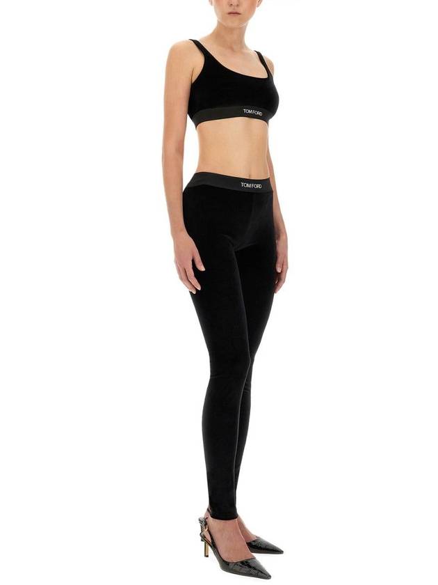 Stretch Velvet Signature Leggings PAJ121 JEX065LB999 B0011027224 - TOM FORD - BALAAN 4