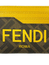 Roma Logo 3-Fold Card Wallet Brown Yellow - FENDI - BALAAN 6