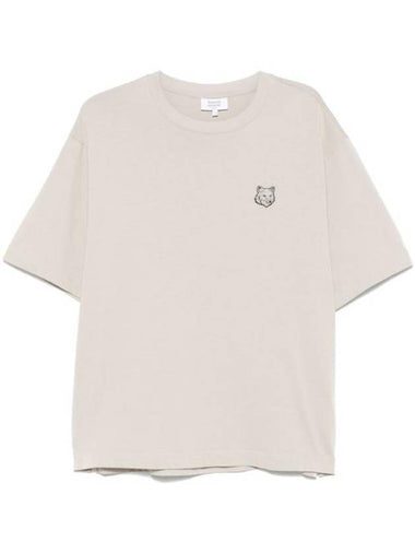 Bold Fox Head Patch Oversized Short Sleeve T-Shirt Beige - MAISON KITSUNE - BALAAN 1