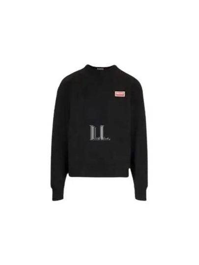 Paris Logo Crew Neck Cotton Sweatshirt Black - KENZO - BALAAN 2