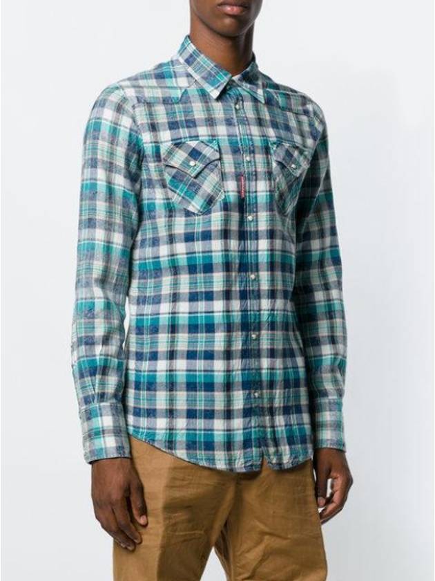 Bleached Check Western Shirt - DSQUARED2 - BALAAN 2