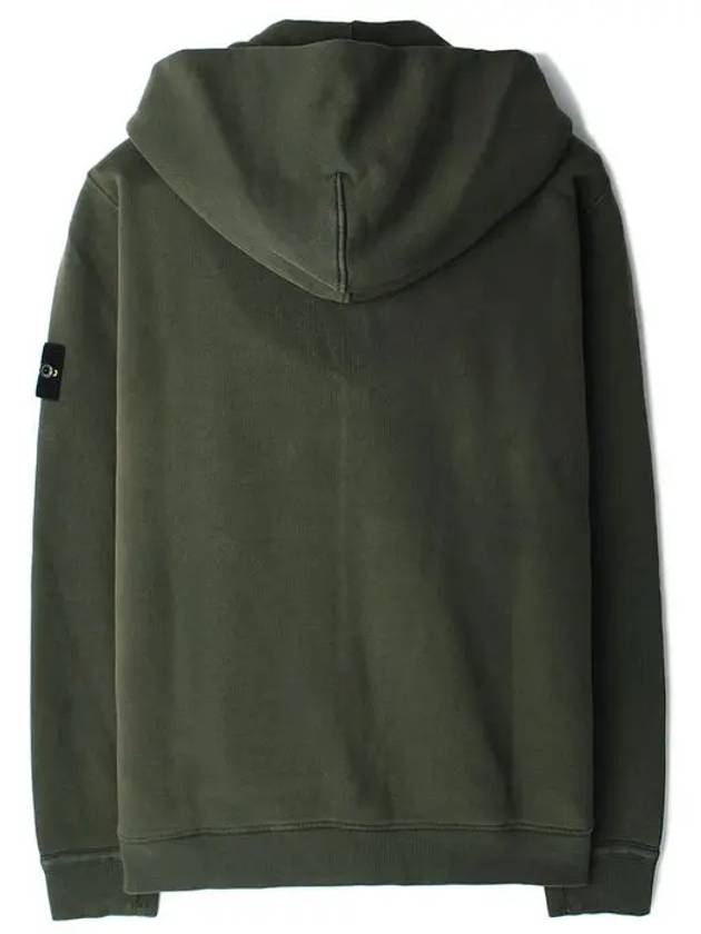 Logo Patch Zip-Up Hoodie Musk Green - STONE ISLAND - BALAAN 3