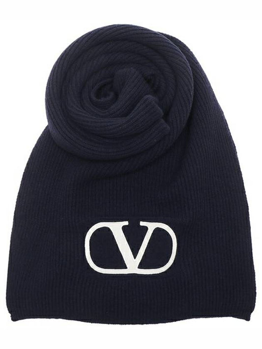 Virgin Wool Muffler Navy - VALENTINO - BALAAN 2