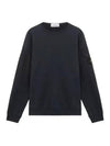 Brushed Organic Cotton Fleece Sweatshirt Navy - STONE ISLAND - BALAAN 3