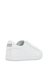 EA7 Emporio Armani Eagle Eagle embossed white leather sneakers - GIORGIO ARMANI - BALAAN 3