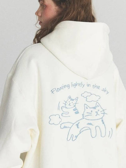 Cloud Cat Embroidered Hoodie Cream - CPGN STUDIO - BALAAN 2