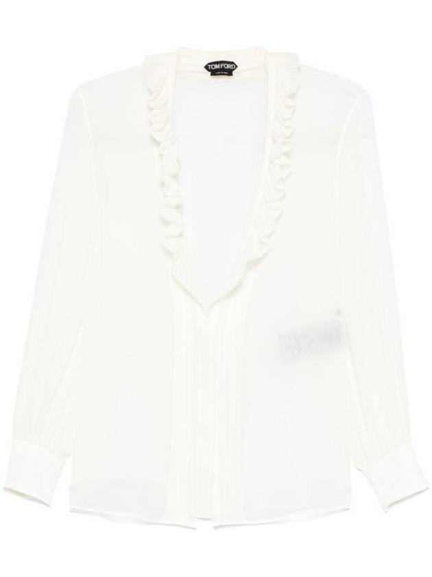 Tom Ford Ruffle-Detailed Silk Blouse Clothing - TOM FORD - BALAAN 1