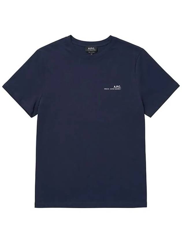 Men's Item Logo Cotton Short Sleeve T-Shirt Navy - A.P.C. - BALAAN 4