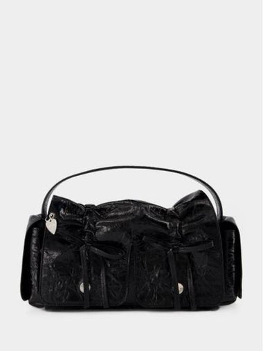 Multi Pocket Shiny Crinkled Leather Shoulder Bag Black - ACNE STUDIOS - BALAAN 1