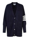 Stitched Cotton 4 Bar Cardigan Navy - THOM BROWNE - BALAAN 2