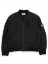 Kids Garment Dyed Cotton Nylon Bomber Jacket Black - STONE ISLAND - BALAAN 2