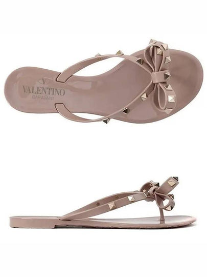 Women’s Rockstud Flip Flops Beige - VALENTINO - BALAAN 2