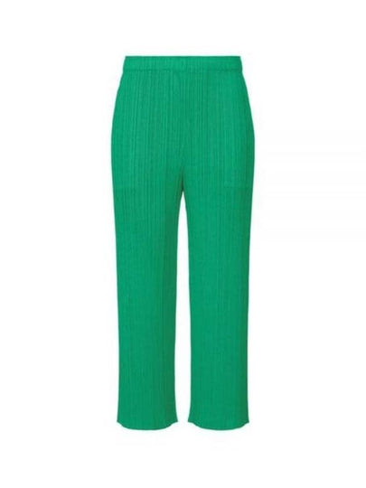 Pleated Straight Pants Green - ISSEY MIYAKE - BALAAN 2