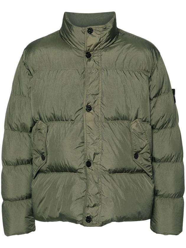 Garment Dyed Crinkle Reps Down Padding Olive - STONE ISLAND - BALAAN 3