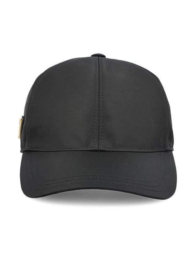 Triangle Logo Re Nylon Ball Cap Black - PRADA - BALAAN 3